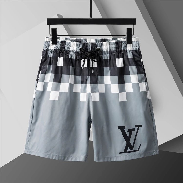 Louis Vuitton Shorts Elastic Drawstring Monogram-Print — 3761 gray