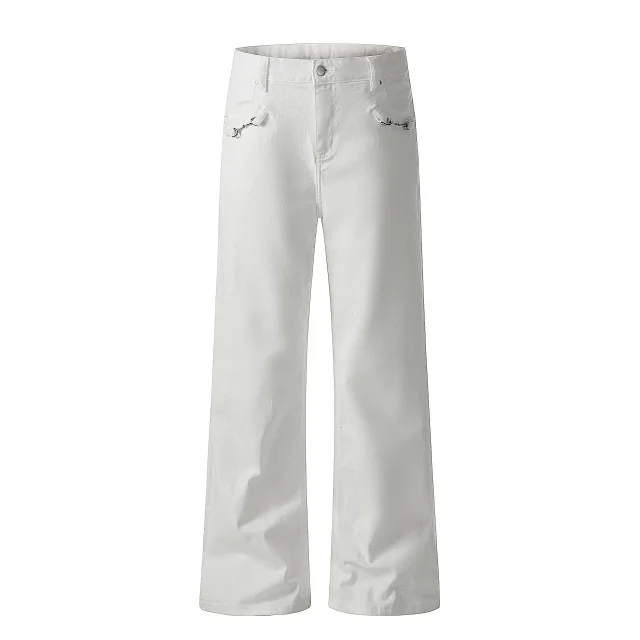 Unbranded Jeans K5621 bootcut with metal horsebit pocket details product detail image 3