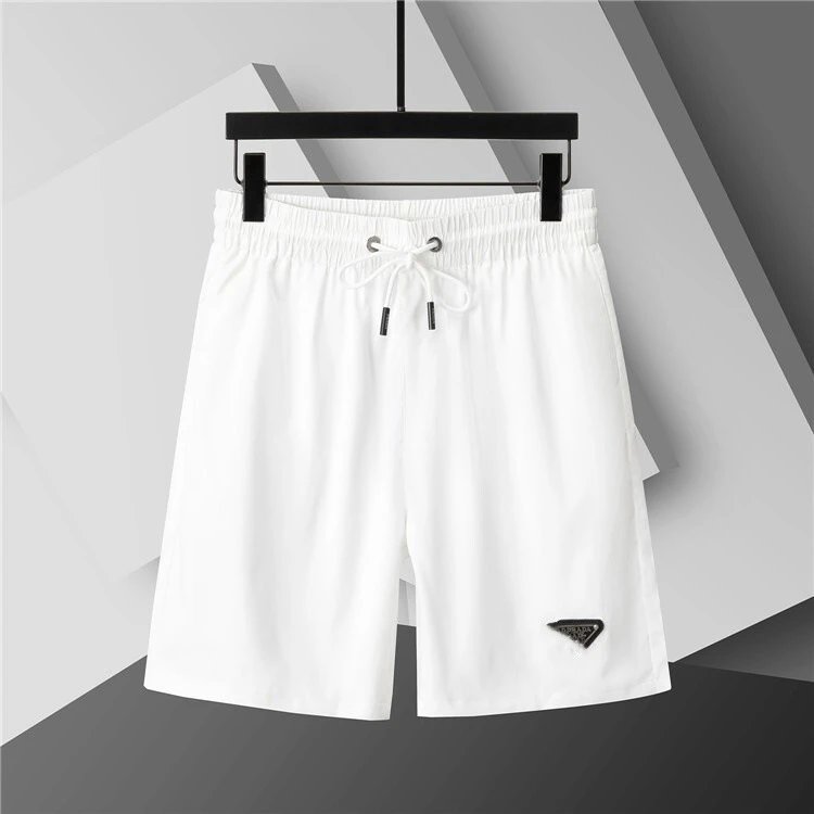 Dior Swimwear Elastic Drawstring Logo-Print Swim Shorts — 3810 white