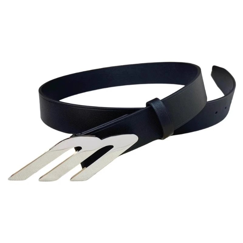 Unbranded Belts Metal Letter-Buckle Belt — 3 B Belt matte version