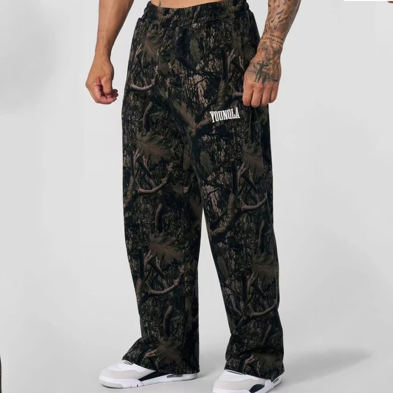 YoungLA Trousers Camouflage Print Elastic-Waist Sweatpants image 3