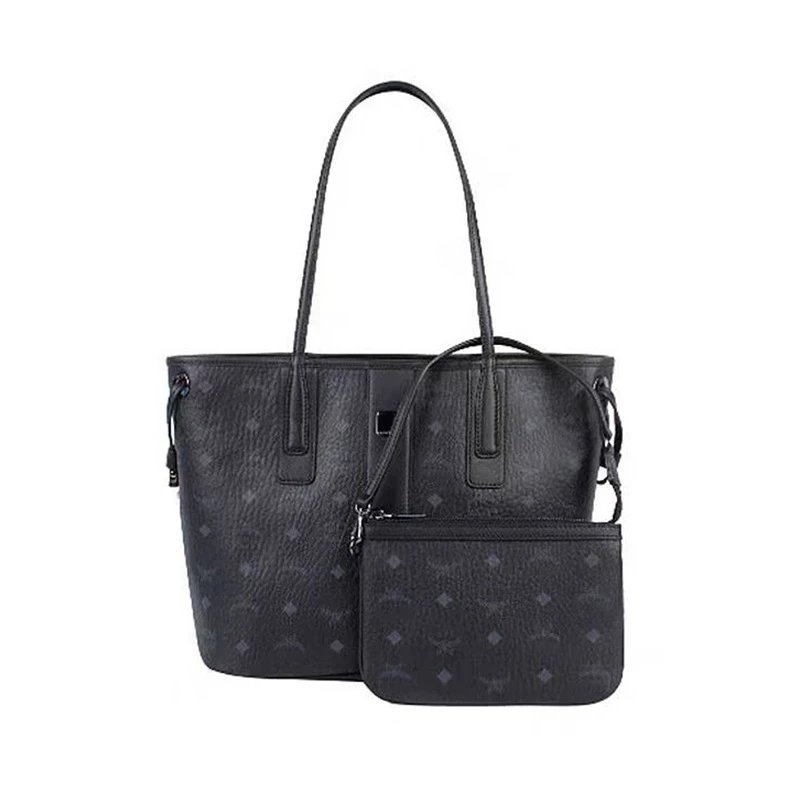 MCM Handbags Visetos tote with detachable pouch — Black