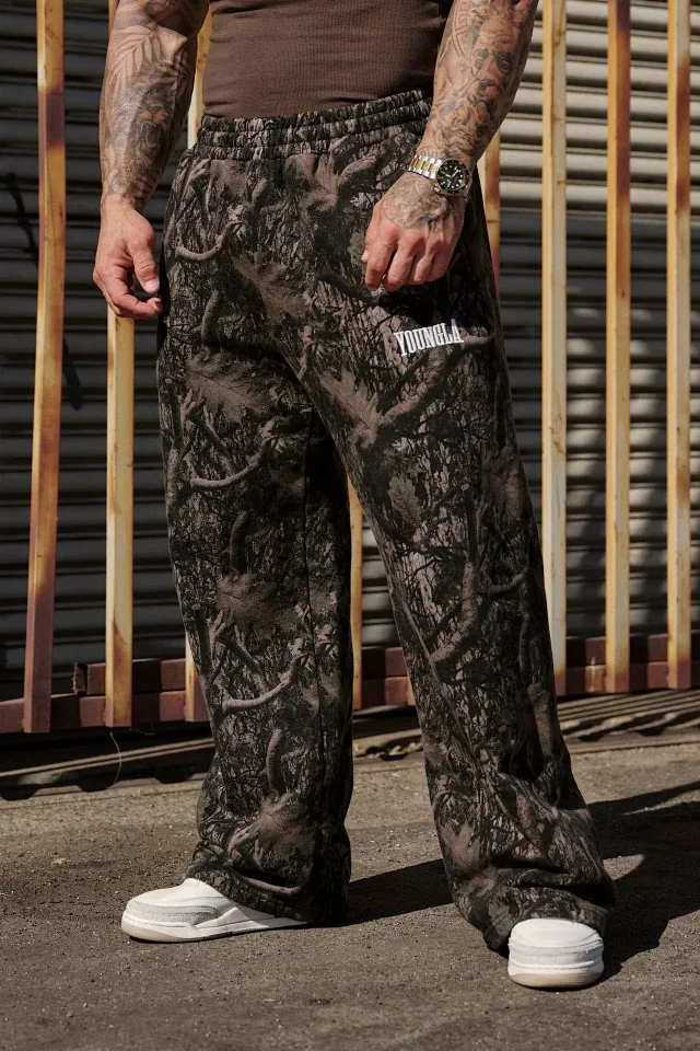 YoungLA Trousers Camouflage Print Elastic-Waist Sweatpants product detail image 10