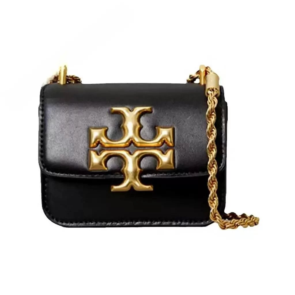 Tory Burch Crossbody Bags Double T Logo Chain — Black gift box packaging