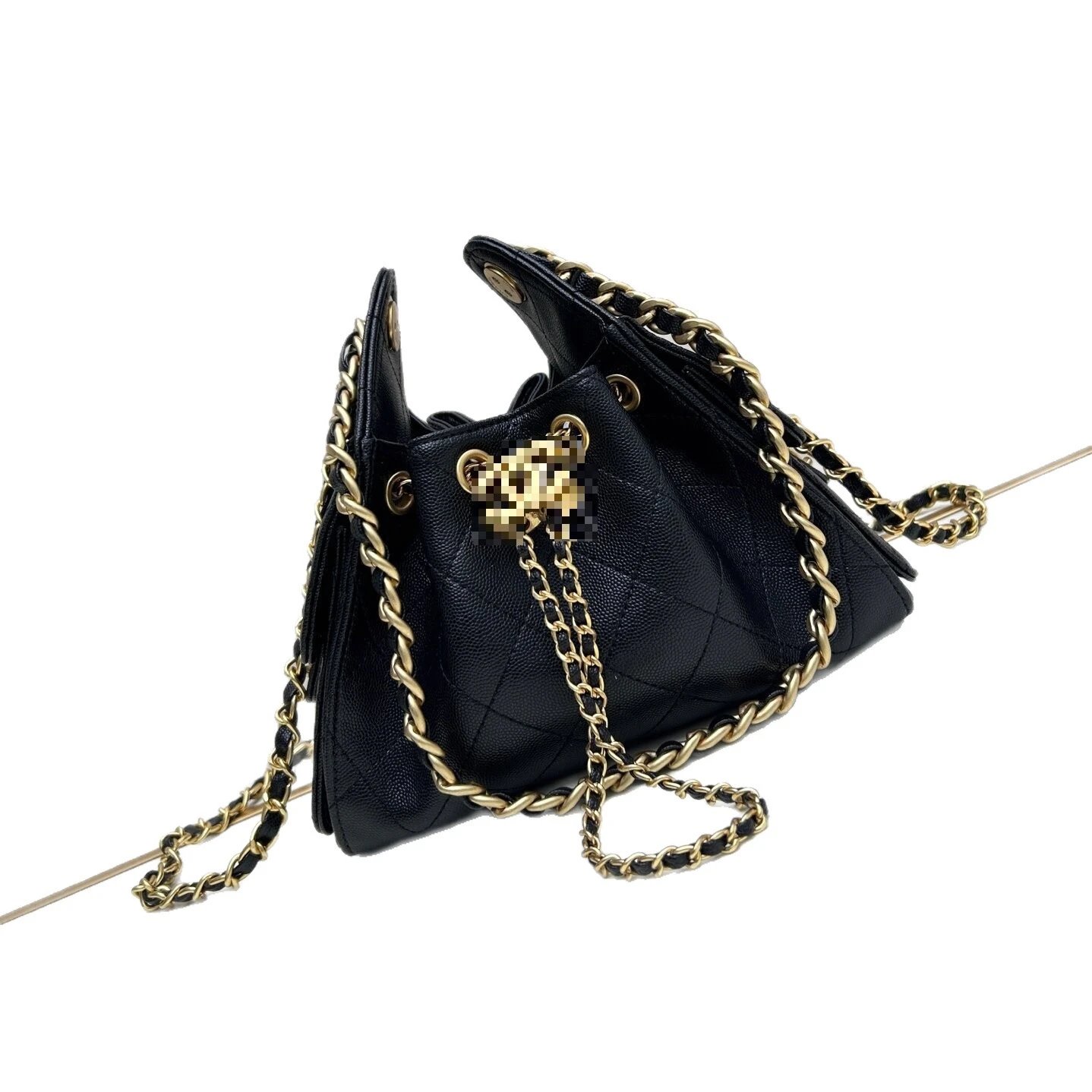 Unbranded Shoulder Bags Quilted drawstring chain bag image 5