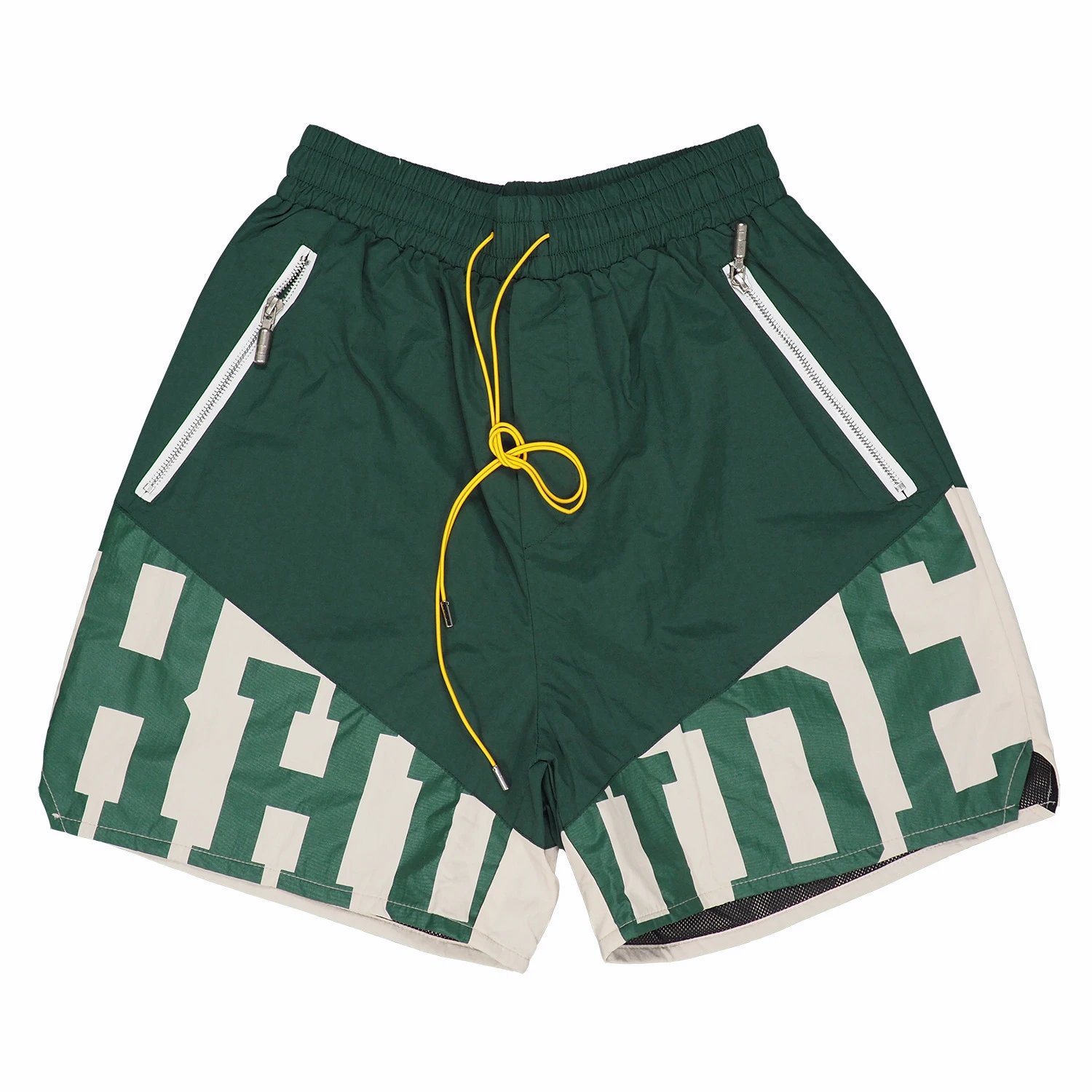 Rhude Shorts Logo-Print Drawstring — 8532 Green