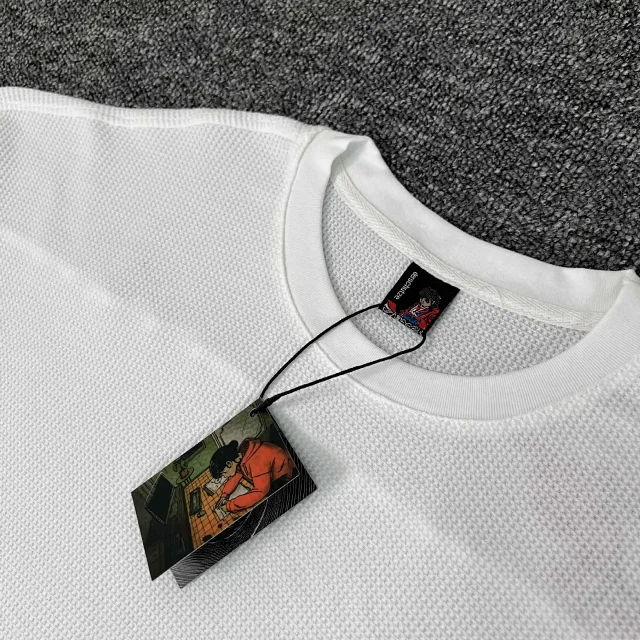 Derschutze Shirts Waffle-Weave Long-Sleeve Shirt with Cherry Blossom Embroidery product detail image 7