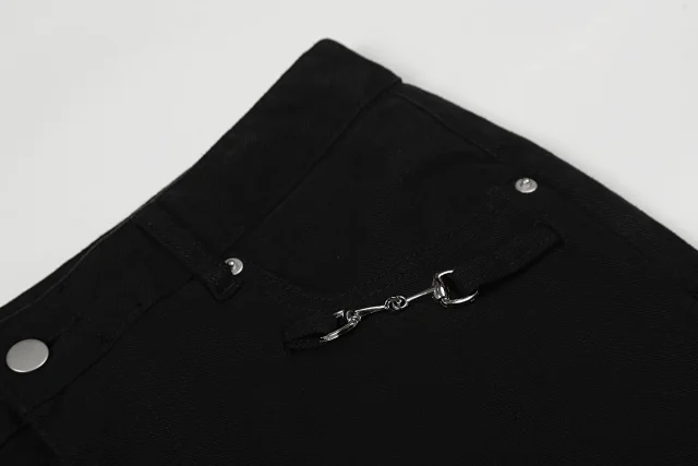 Unbranded Jeans K5621 bootcut with metal horsebit pocket details product detail image 13