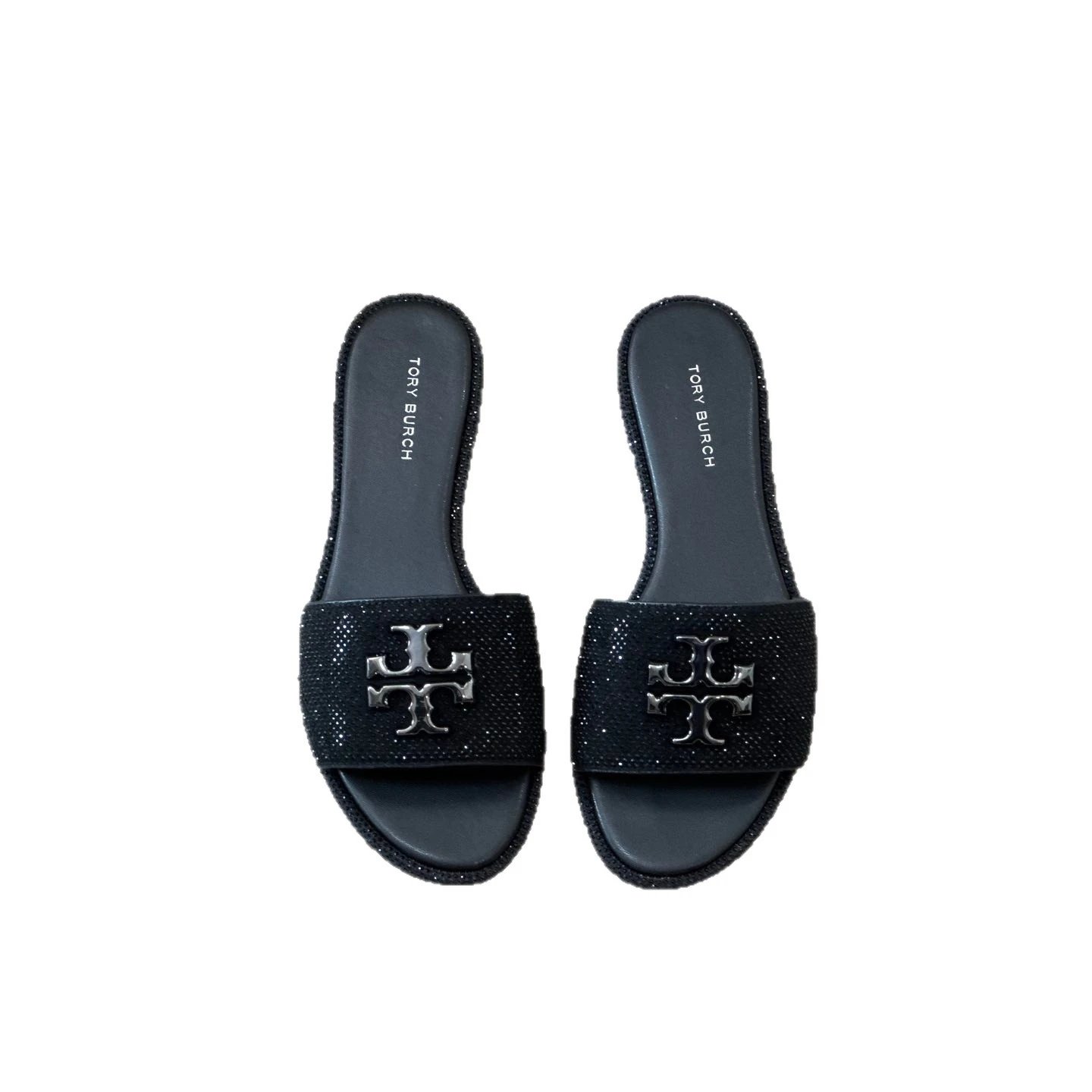 Tory Burch Sandals Rhinestone slide with Double T logo hardware image 5