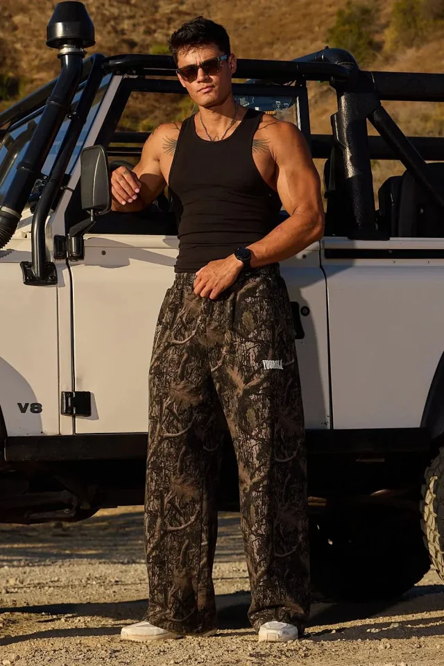 YoungLA Trousers Camouflage Print Elastic-Waist Sweatpants product detail image 7