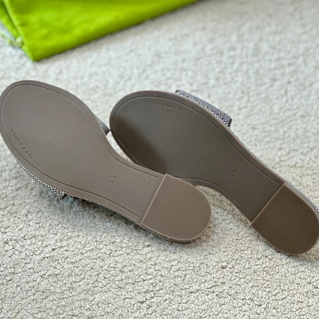 Tory Burch Sandals Rhinestone slide with Double T logo hardware product detail image 19