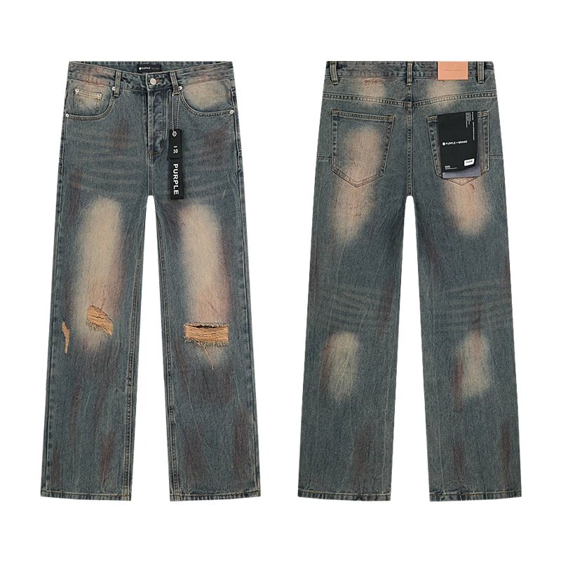 PURPLE BRAND Jeans Distressed and paint-splatter denim — PU808