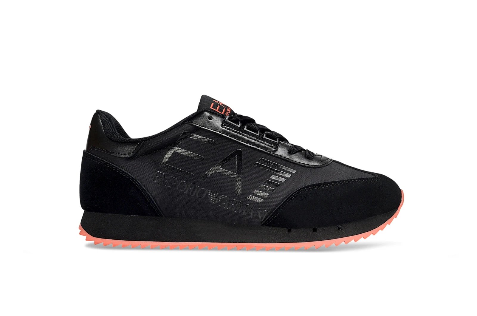EA7 Emporio Armani Sneakers Low-top lace-up logo — Black and red