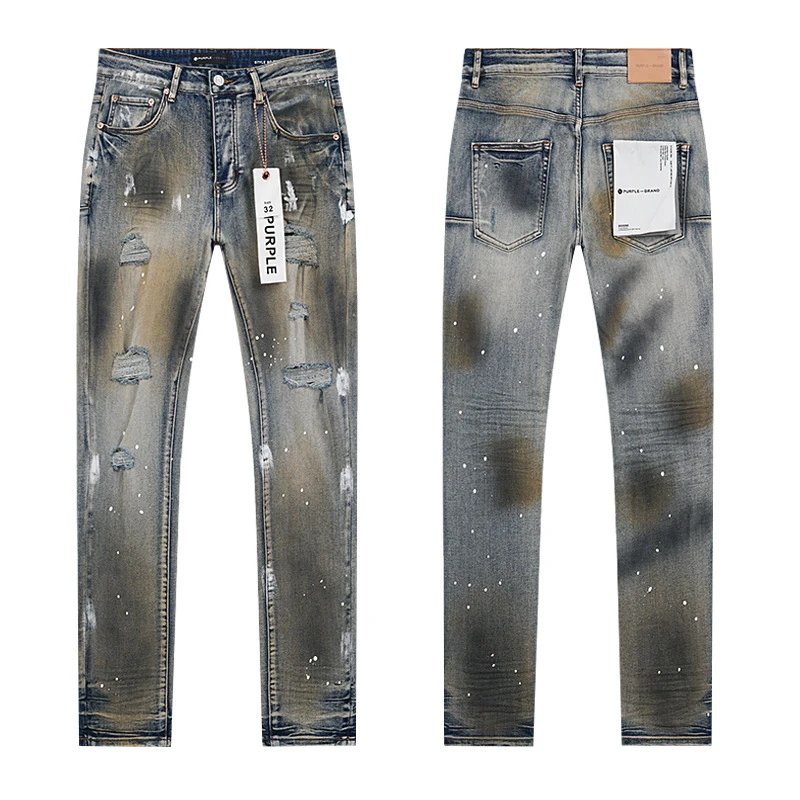 PURPLE BRAND Jeans Distressed and paint-splatter denim — PU152