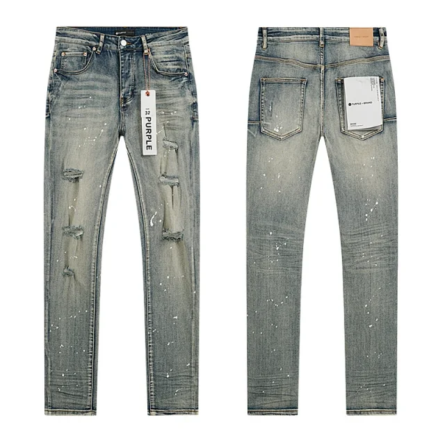 PURPLE BRAND Jeans Distressed and paint-splatter denim product detail image 4