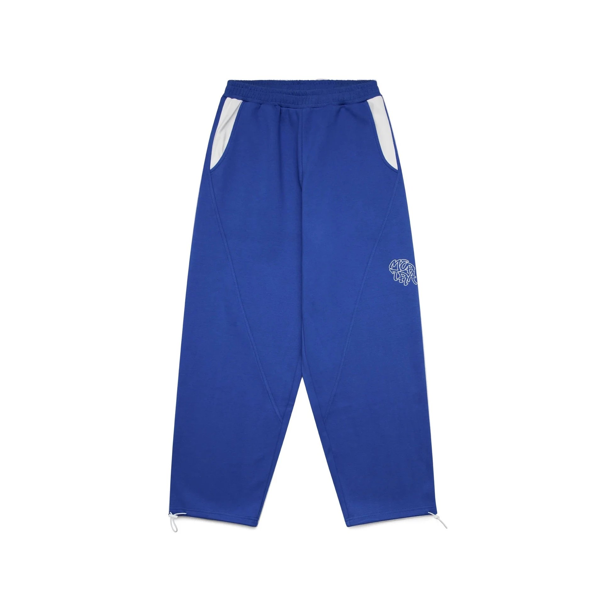 Unbranded Shorts Embroidered Letter Sweat with Contrast Pocket Inserts — Colorful blue with white/trousers
