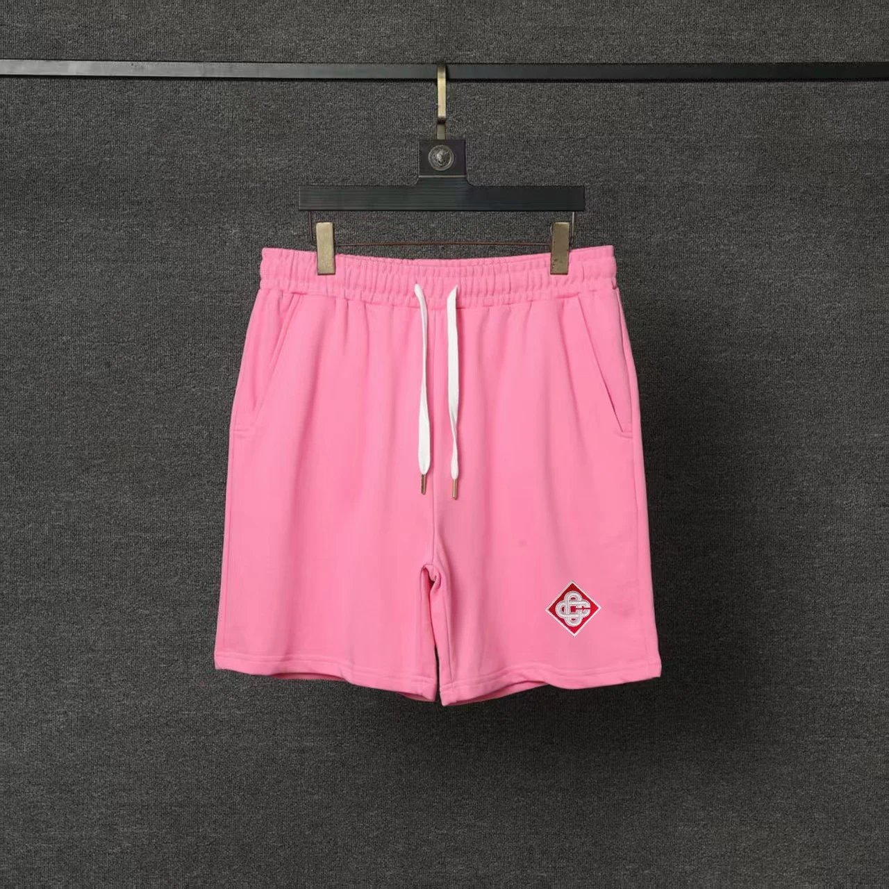 Unbranded Shorts Drawstring with embroidered diamond patch — Pink