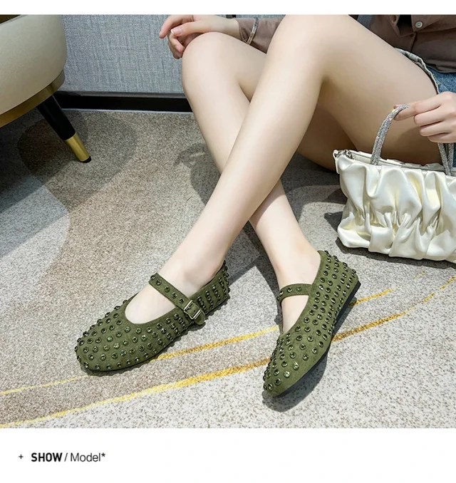 Alaïa Casual Shoes Studded Buckle Mary Jane Flats product detail image 24