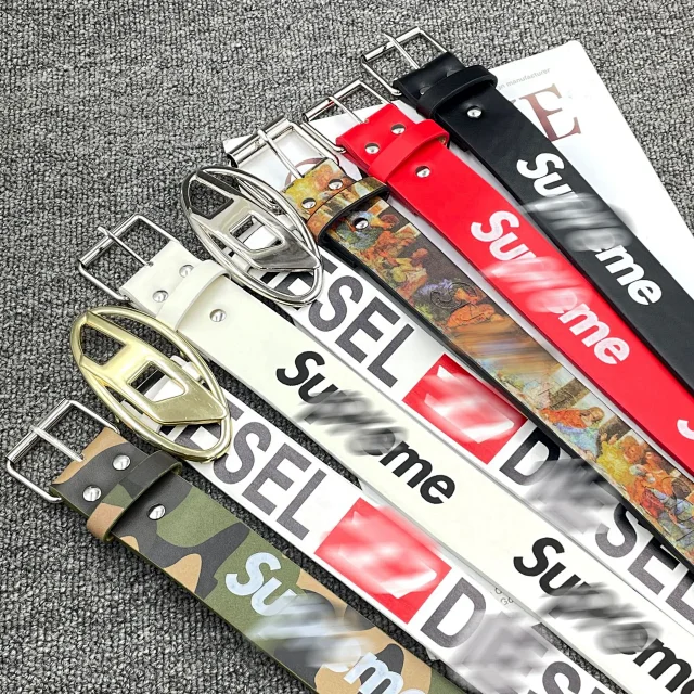 Supreme Belts Logo-Print Metal Buckle Belt product detail image 1