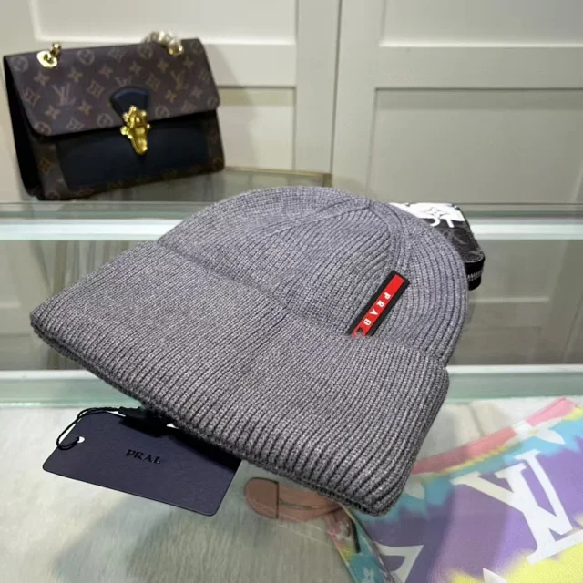 Prada Hats Ribbed Cuffed Knit Beanie product detail image 2