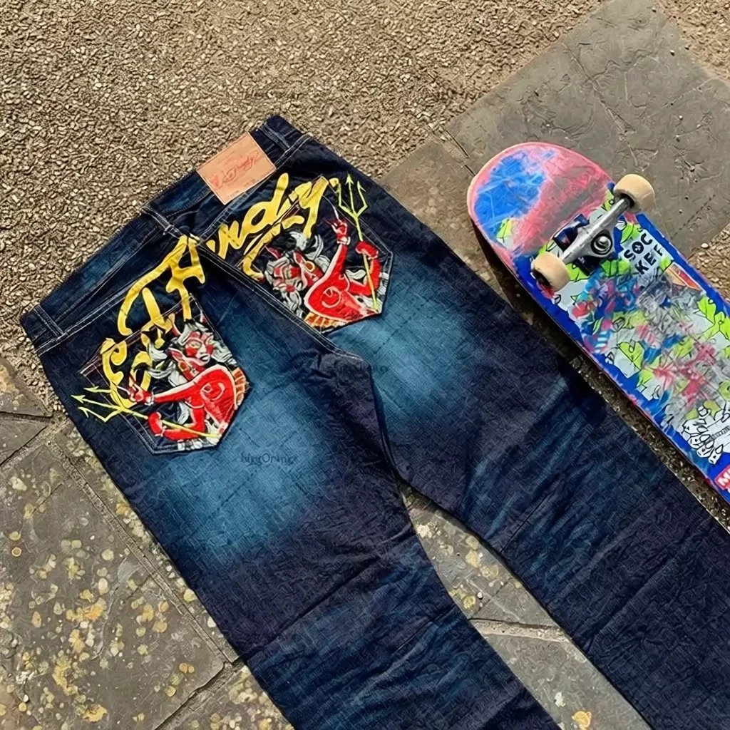 Ed Hardy Jeans Graphic-Print Loose-Fit — N56 blue