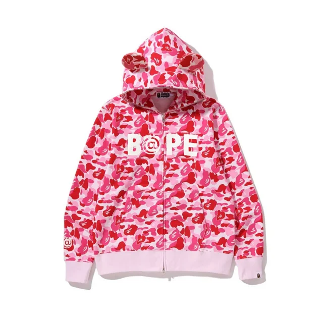 A Bathing Ape Hoodies & Sweatshirts Shark-hood full-zip hoodie with contrast stripe sleeves product detail image 14