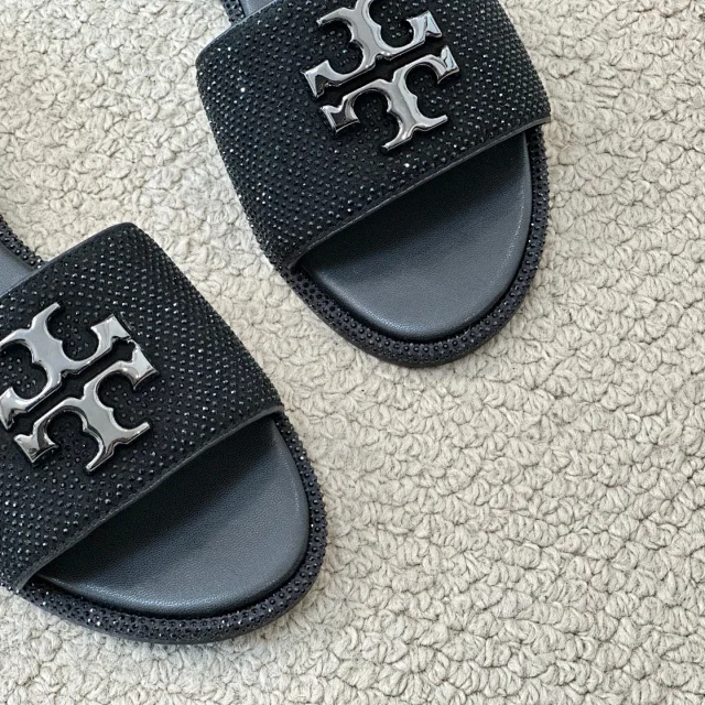 Tory Burch Sandals Rhinestone slide with Double T logo hardware product detail image 24
