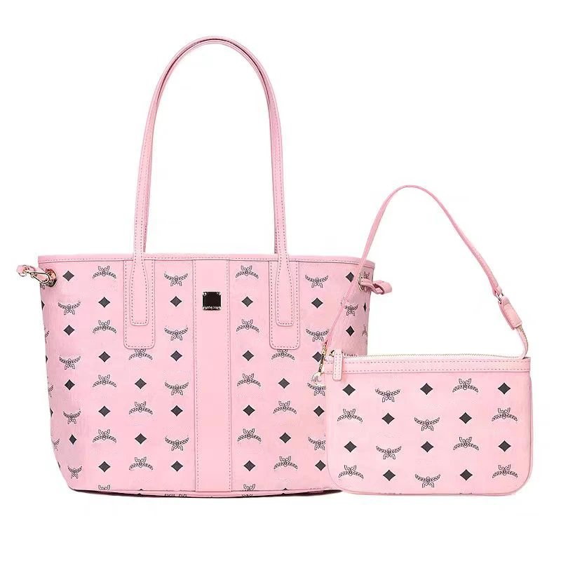 MCM Handbags Visetos tote with detachable pouch — Highest version pink
