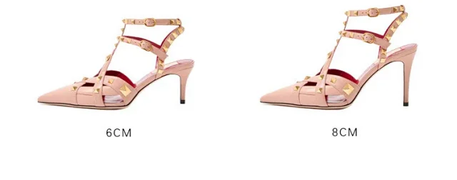 Valentino Garavani Sandals Rockstud pointed-toe caged ankle-strap high-heel product detail image 4