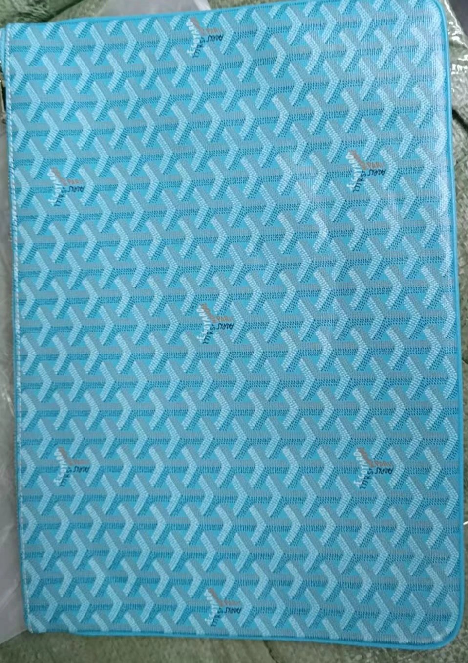 Goyard Wallets & Card Holders Chevron Monogram Zip Pouch — Turquoise blue