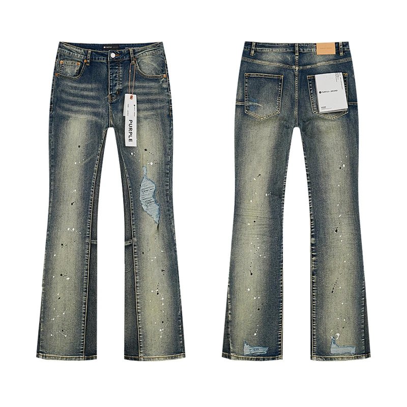 PURPLE BRAND Jeans Distressed and paint-splatter denim — PU148