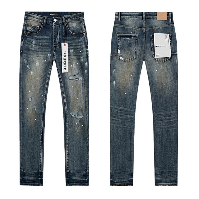PURPLE BRAND Jeans Distressed and paint-splatter denim product detail image 5