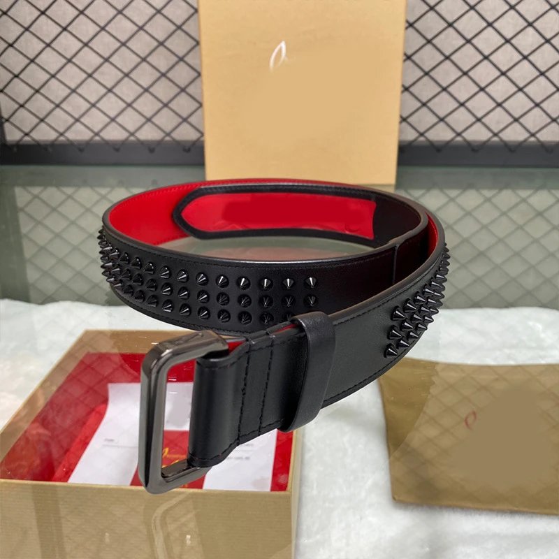 Unbranded Belts Studded Belt with Red Lining image 3