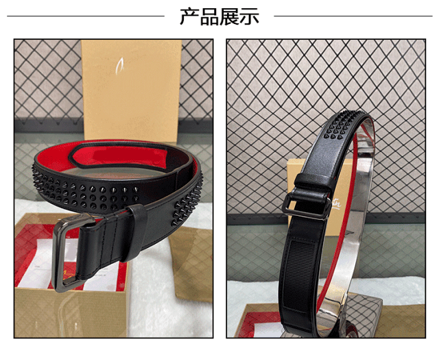 Unbranded Belts Studded Belt with Red Lining product detail image 3