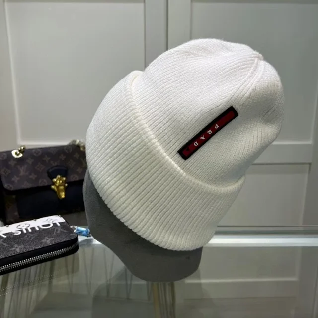 Prada Hats Ribbed Cuffed Knit Beanie product detail image 7