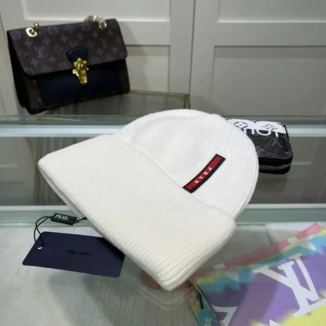Prada Hats Ribbed Cuffed Knit Beanie product detail image 13