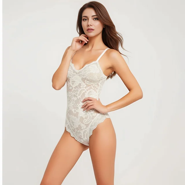 Unbranded Underwear Lace bodysuit with adjustable spaghetti straps product detail image 3