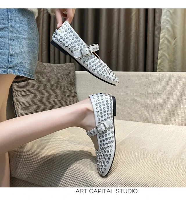 Alaïa Casual Shoes Studded Buckle Mary Jane Flats product detail image 14