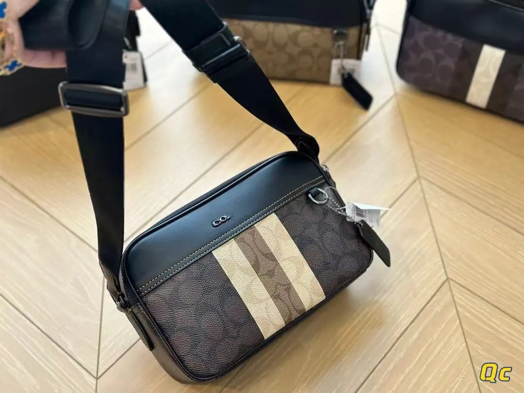 Unbranded Crossbody Bags C4149 Adjustable-Strap Monogram Bag — c4149 Apricot Brown (plastic wrap, gift box, dust bag)