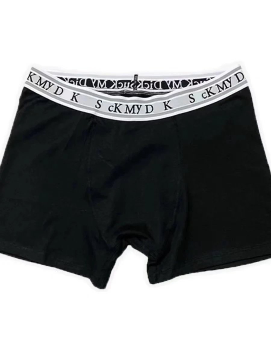 Unbranded Underwear Slogan Waistband Boxer Briefs — Black