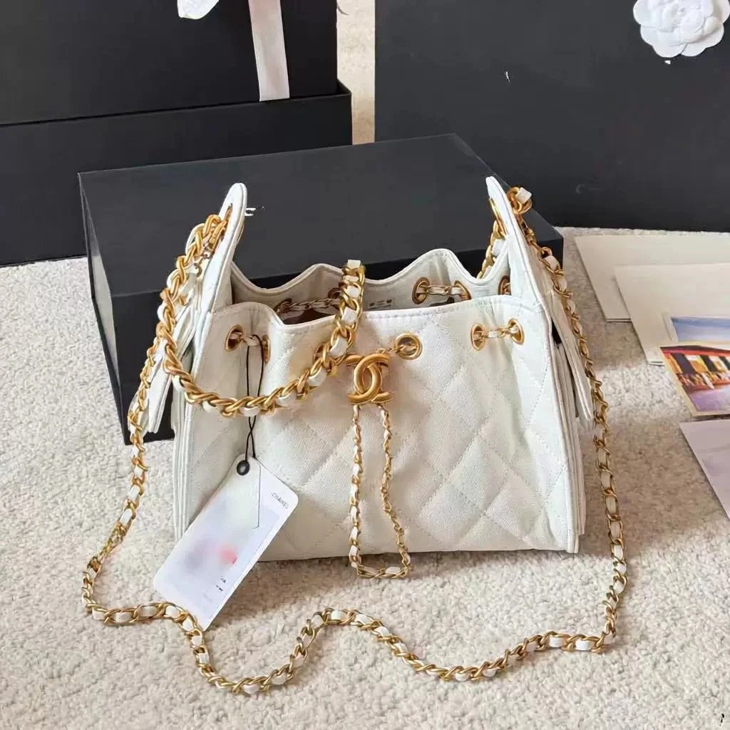 Chanel Shoulder Bags Quilted drawstring chain bag image 6
