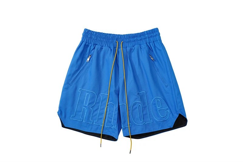 Rhude Shorts Logo-Print Drawstring — K8005 Blue