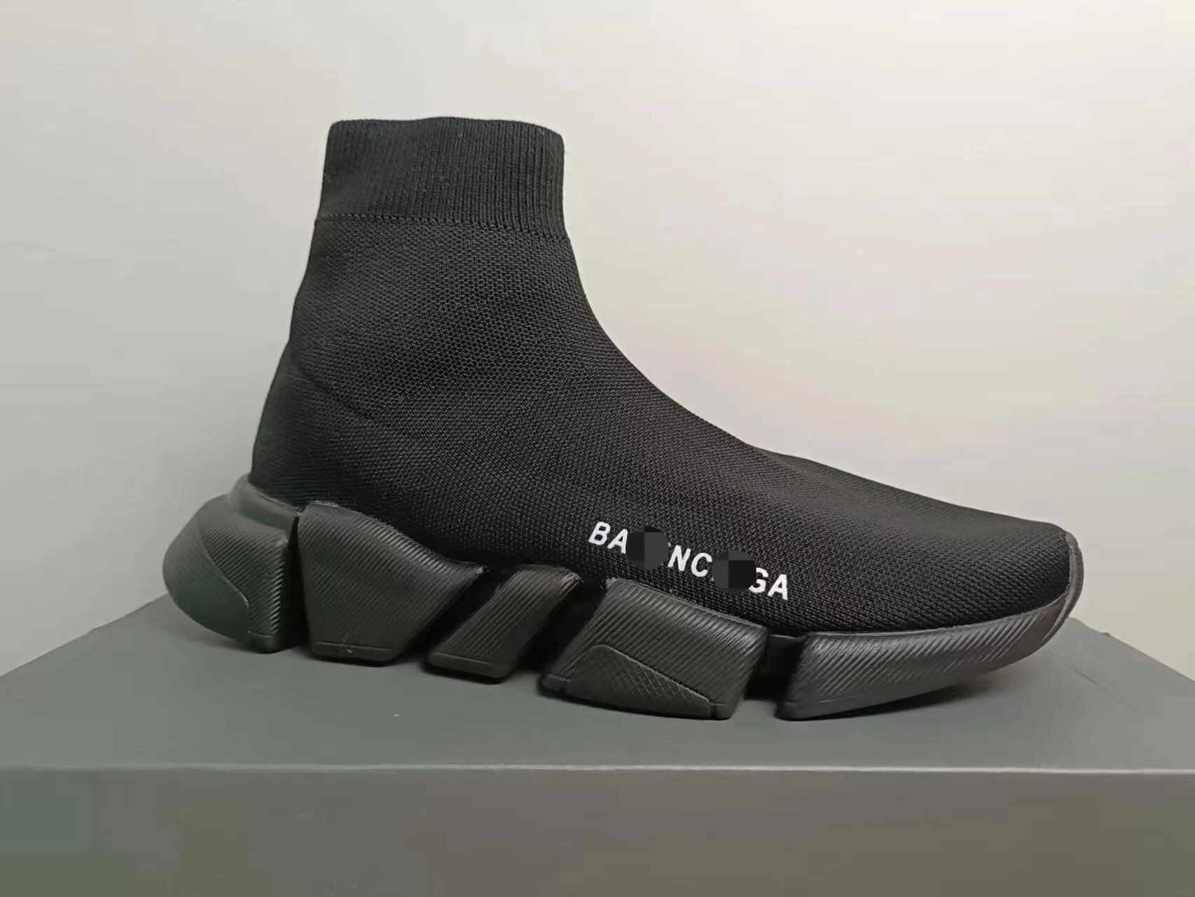 Balenciaga Sneakers High-Top Knit Sock with Chunky Segmented Sole — 11