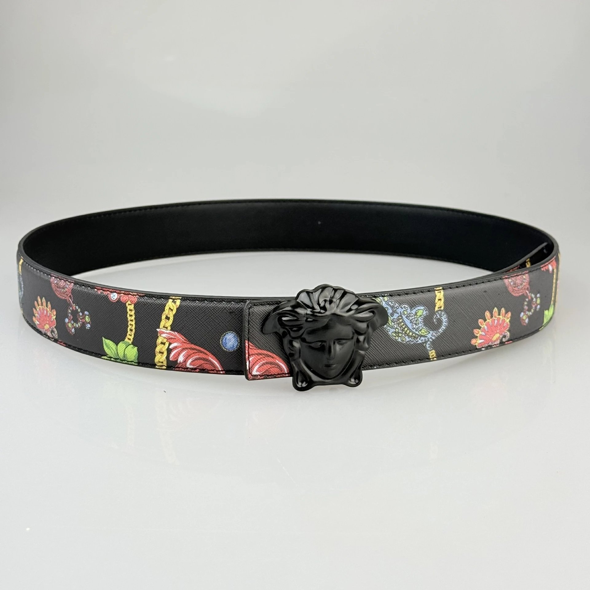 Versace Belts Logo-print belt with Medusa-head buckle image 4