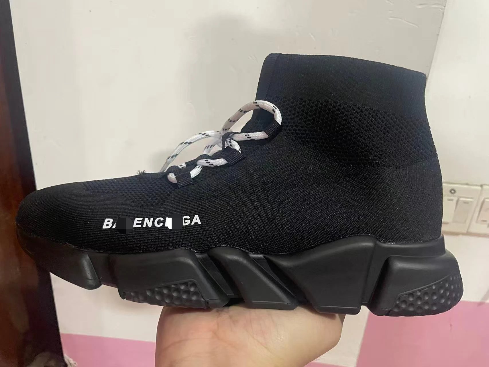 Balenciaga Sneakers High-Top Knit Sock with Chunky Segmented Sole — 18