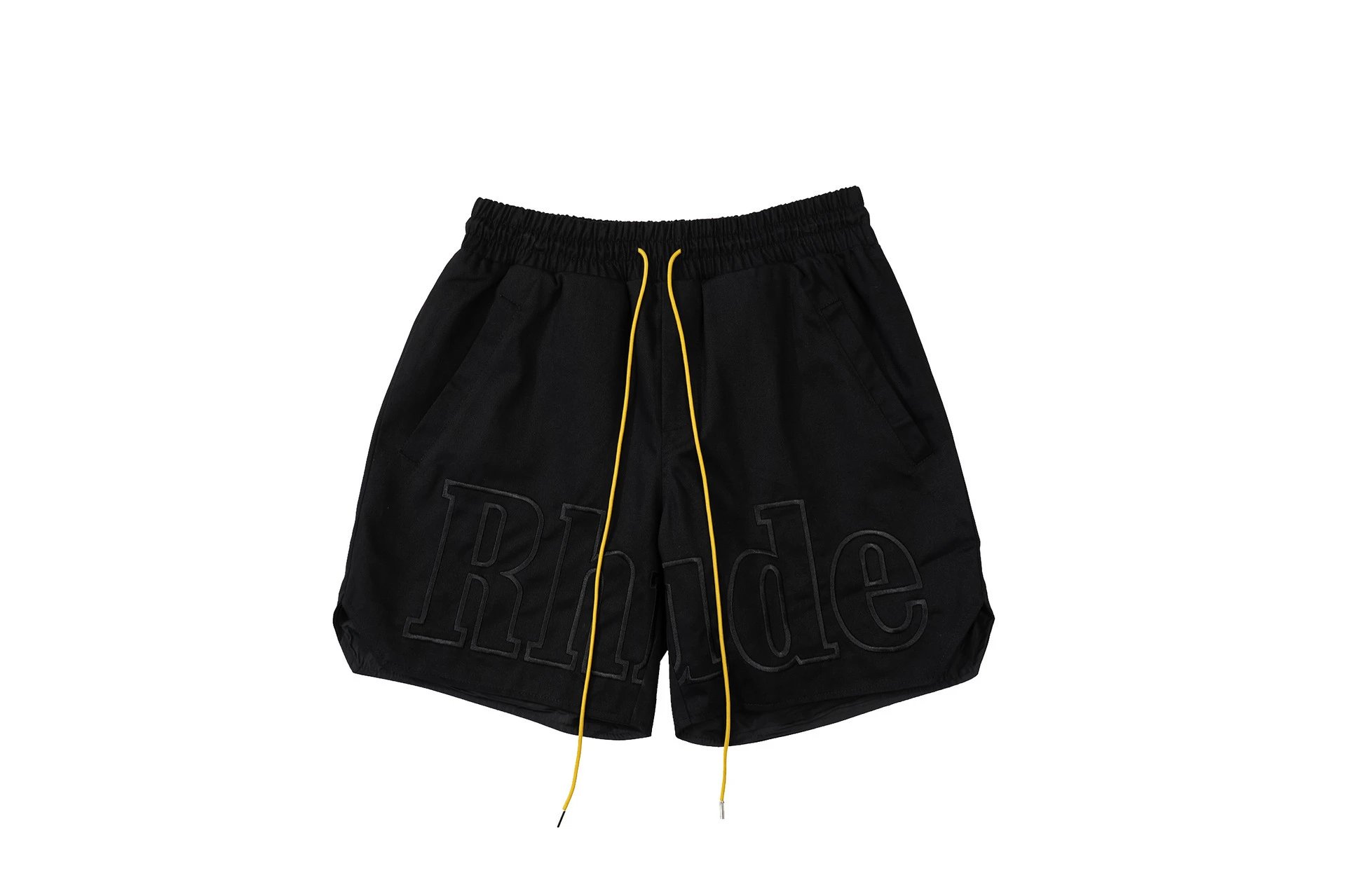Rhude Shorts Logo-Print Drawstring — K8007 Black