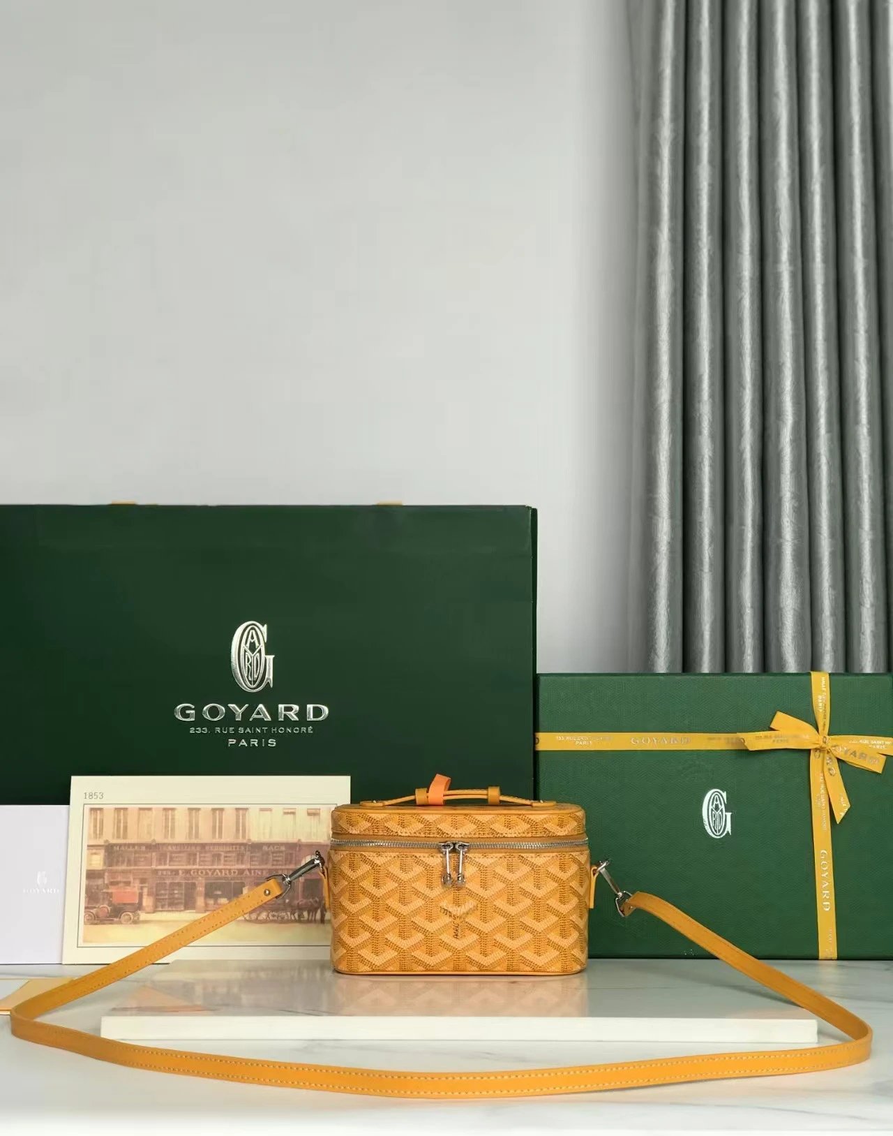 Goyard Crossbody Bags Monogram Zip Cosmetic Case — Yellow