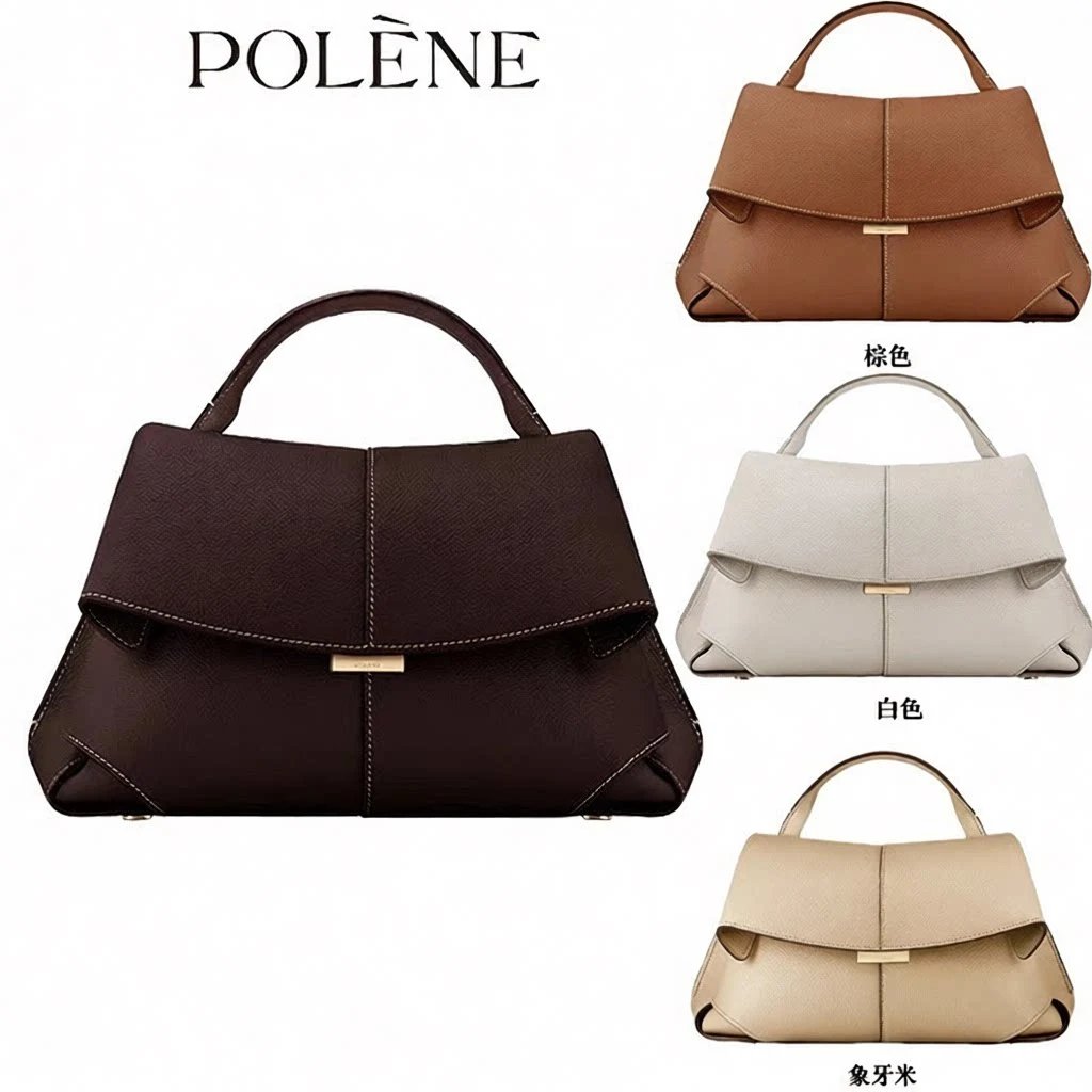 Polène Handbags Top-handle flap bag with pleated side panels image 2