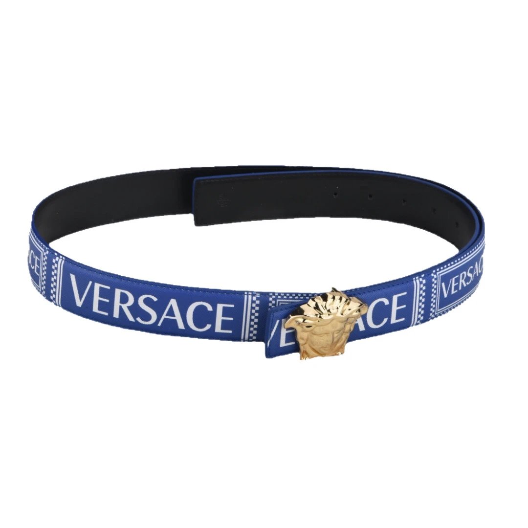Versace Belts Logo-print belt with Medusa-head buckle image 5