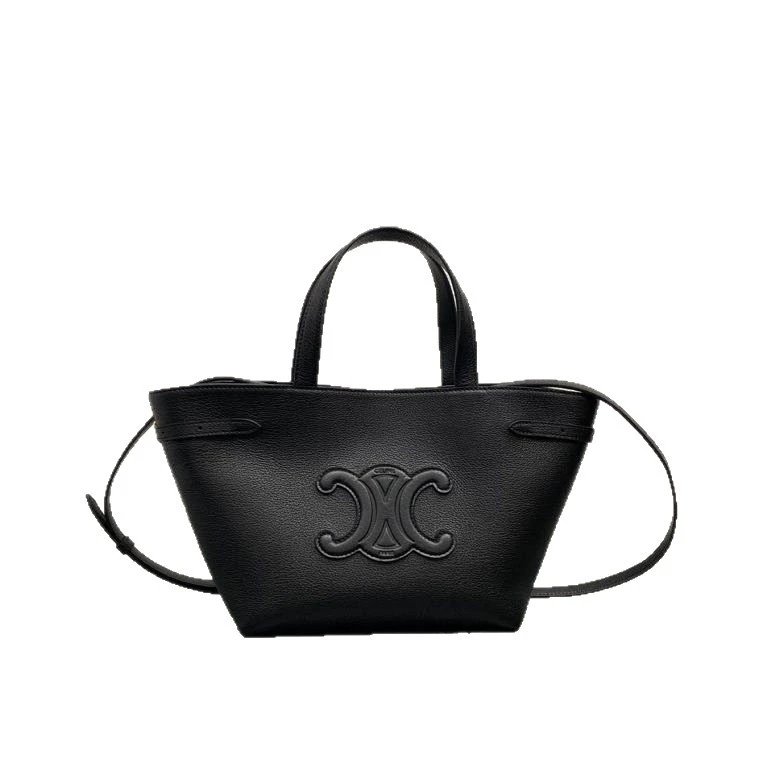 Celine Handbags Triomphe embossed mini tote bag with shoulder strap image 4